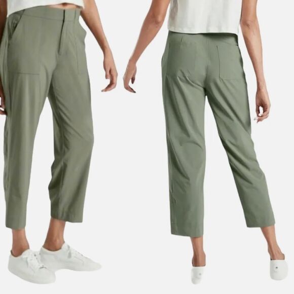 Athleta Tribeca Utility crop pants olive green - Picture 1 of 8